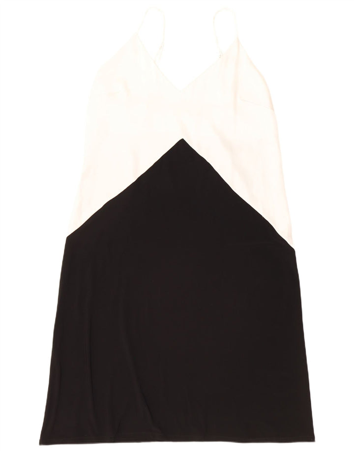 ZARA Womens Slip Dress UK 14 Large Black Colourblock