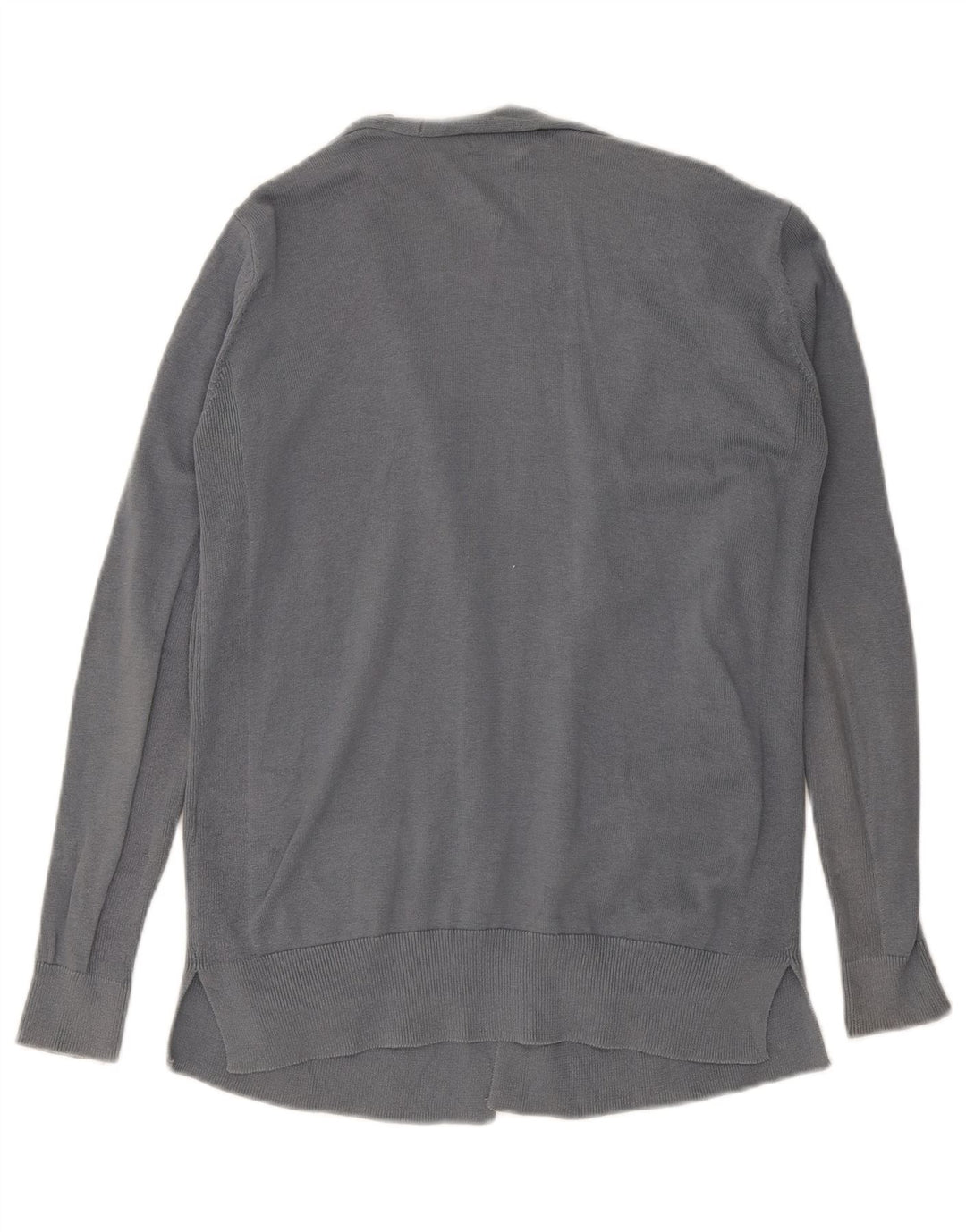 Marks & Spencer Womens Open Cardigan Sweater UK 12 Medium Grey Bomuld