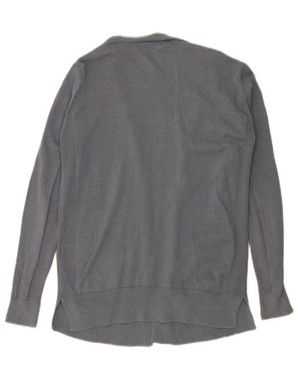 Marks & Spencer Womens Open Cardigan Sweater UK 12 Medium Grey Bomuld