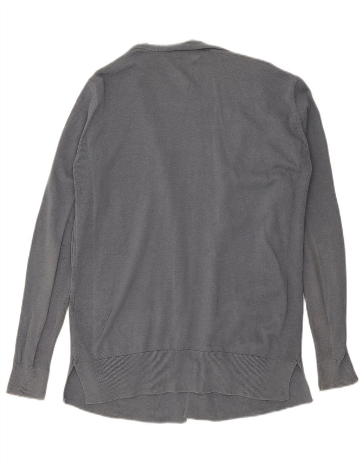 Marks & Spencer Womens Open Cardigan Sweater UK 12 Medium Grey Bomuld
