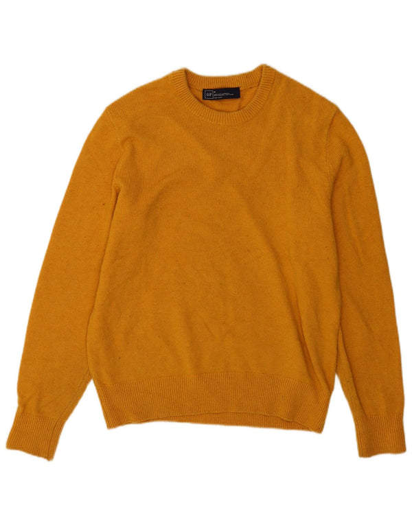 Gap Herre Crew Neck Jumper Sweater Medium Gul lammeuld