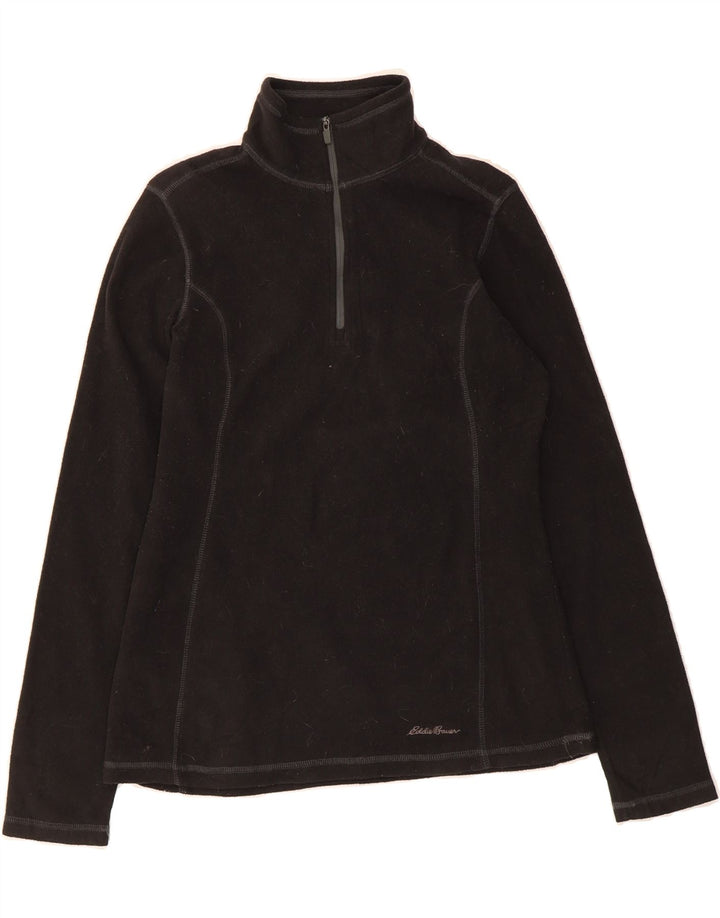 EDDIE BAUER Womens Zip Neck Fleece Jumper UK 6 XS Black Polyester Vintage Eddie Bauer and Second-Hand Eddie Bauer from Messina Hembry 