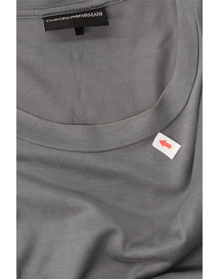 Emporio Armani Herre T-Shirt Top Stor Grå Lyocell