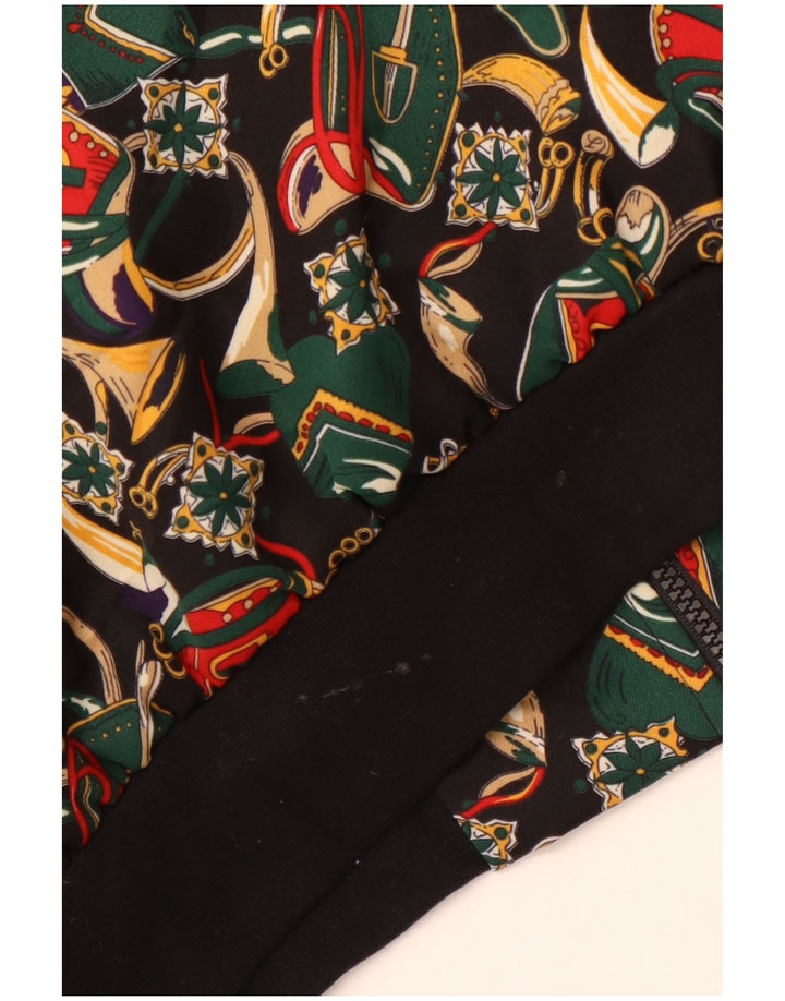 EASTEX Dame Oversized grafisk bomberjakke UK 14 Stor sort polyester