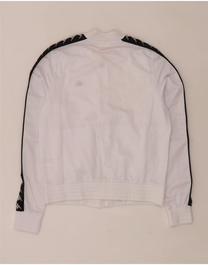 KAPPA Grafisk træningsdragt topjakke til kvinder UK 10 Small White Colourblock