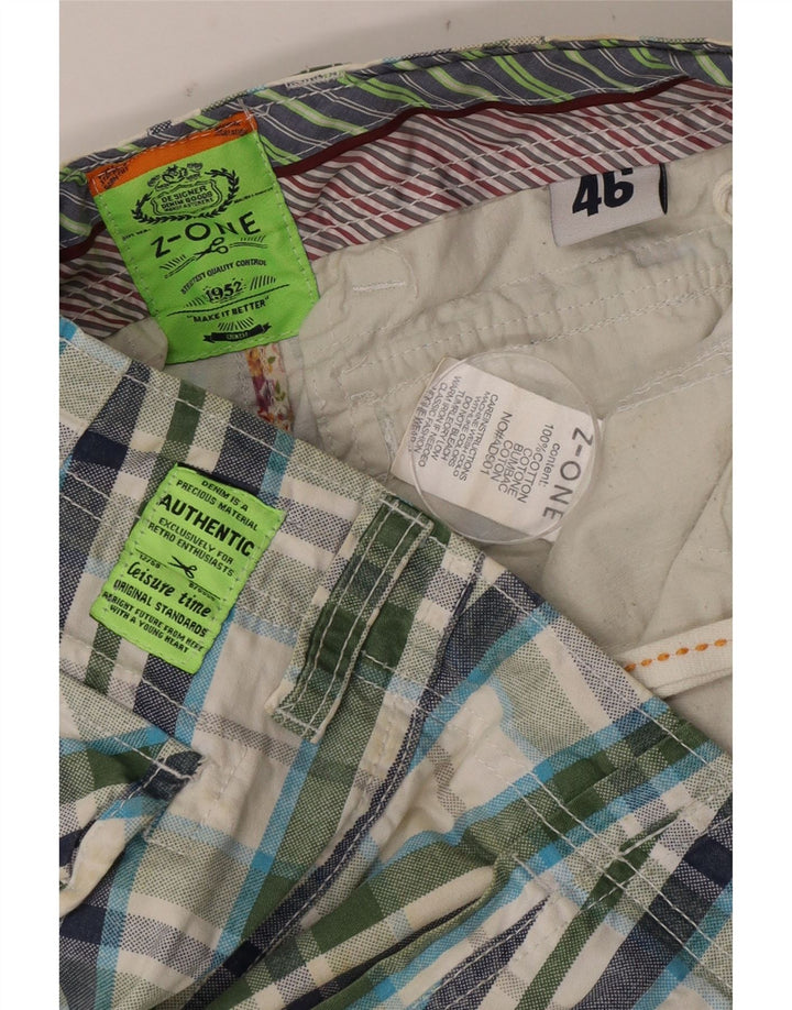 ZONE Herre Cargo Shorts IT 46 Small W32 Flerfarvet ternet bomuld