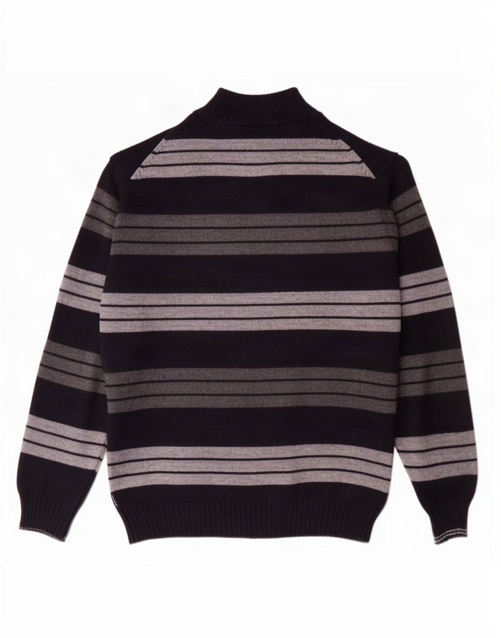 Il Granchio Herre Zip Neck Jumper Sweater Stor Marineblå Stribet