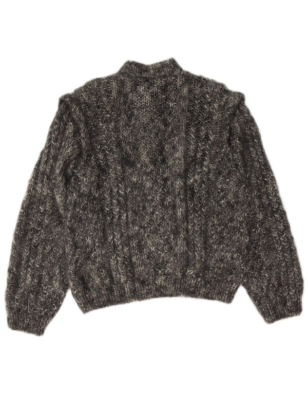 VINTAGE Dame Cardigan Sweater UK 16 Large Grå