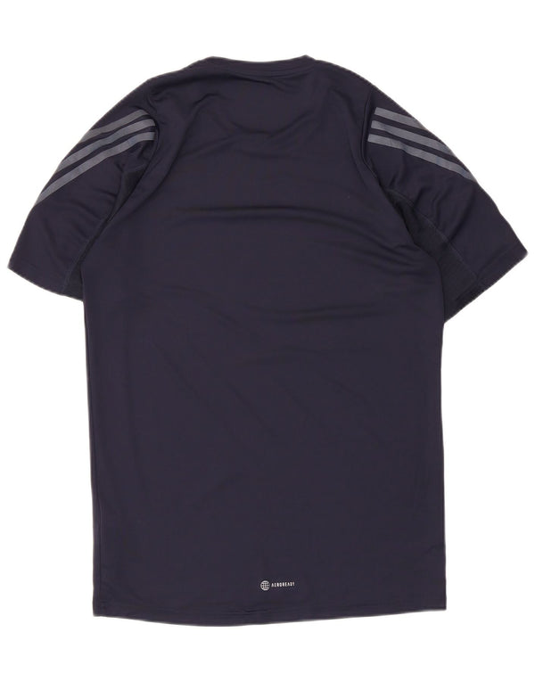 Adidas Herre Aeroready T-Shirt Top Medium Navy Blue Polyester