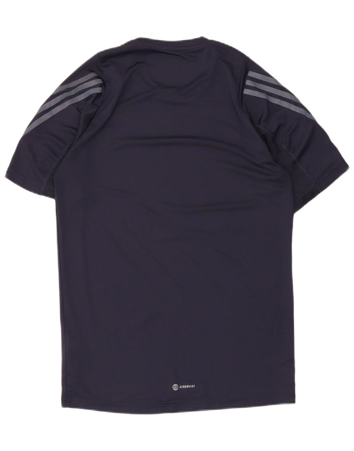 Adidas Herre Aeroready T-Shirt Top Medium Navy Blue Polyester