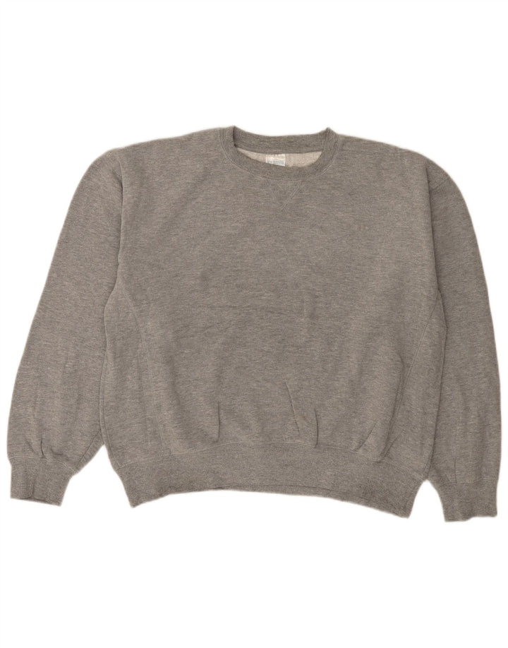 RUSSELL ATHLETIC Dame Sweatshirt Jumper UK 16 Large Grey Flecked