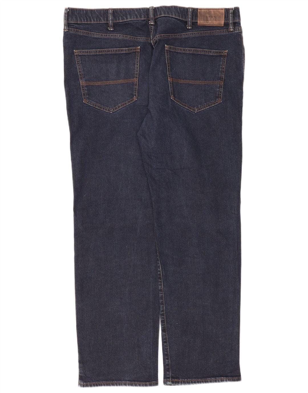 Marks & Spencer Herre Regular Straight Jeans W40 L31 Marineblå Bomuld