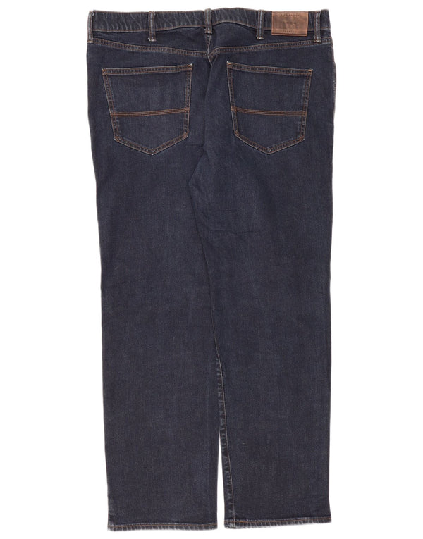 Marks & Spencer Herre Regular Straight Jeans W40 L31 Marineblå Bomuld