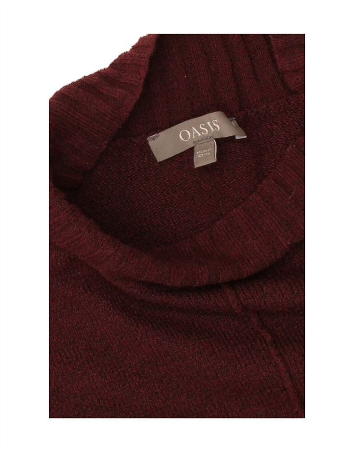 OASIS Womens Turtle Neck Jumper Sweater UK 16 Large Maroon Polyester Vintage Oasis and Second-Hand Oasis from Messina Hembry 