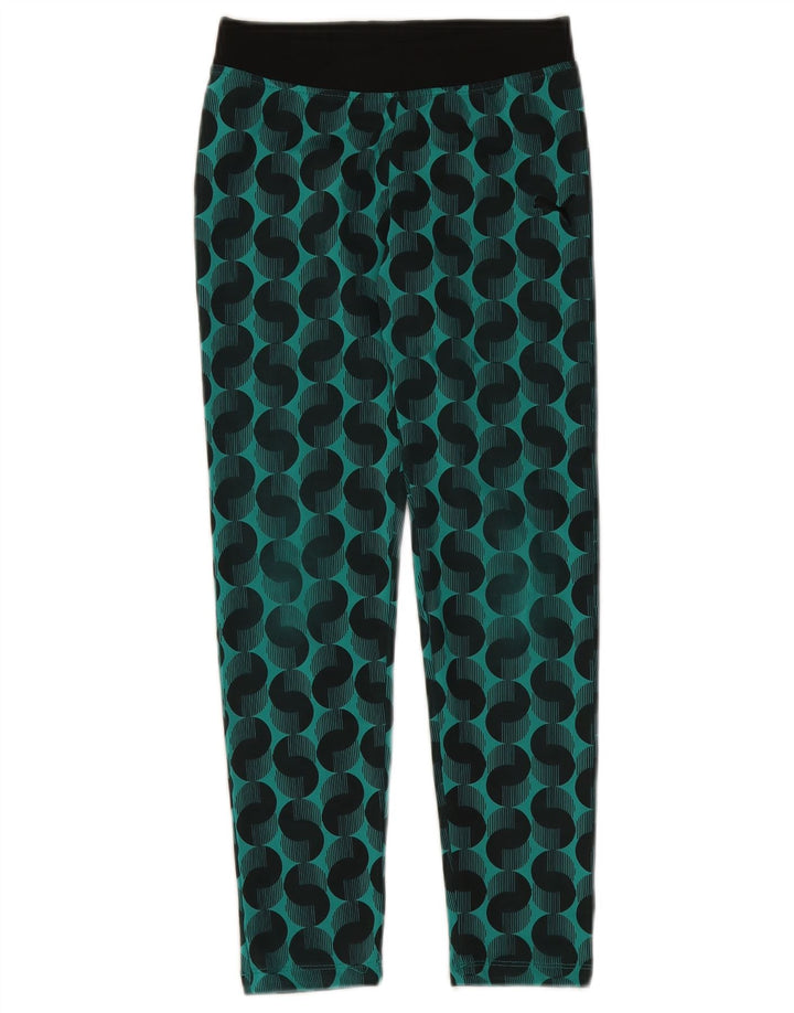 Puma Girls Leggings 9-10 år Medium Grøn Geometrisk Polyester