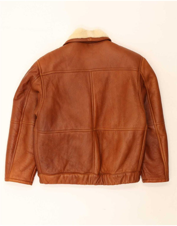 Vintage Herre Shearling Jacket UK 40 Large Brown Shearling