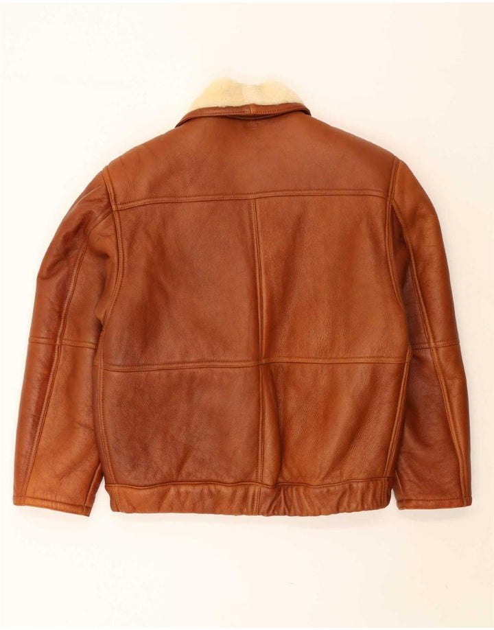 Vintage Herre Shearling Jacket UK 40 Large Brown Shearling