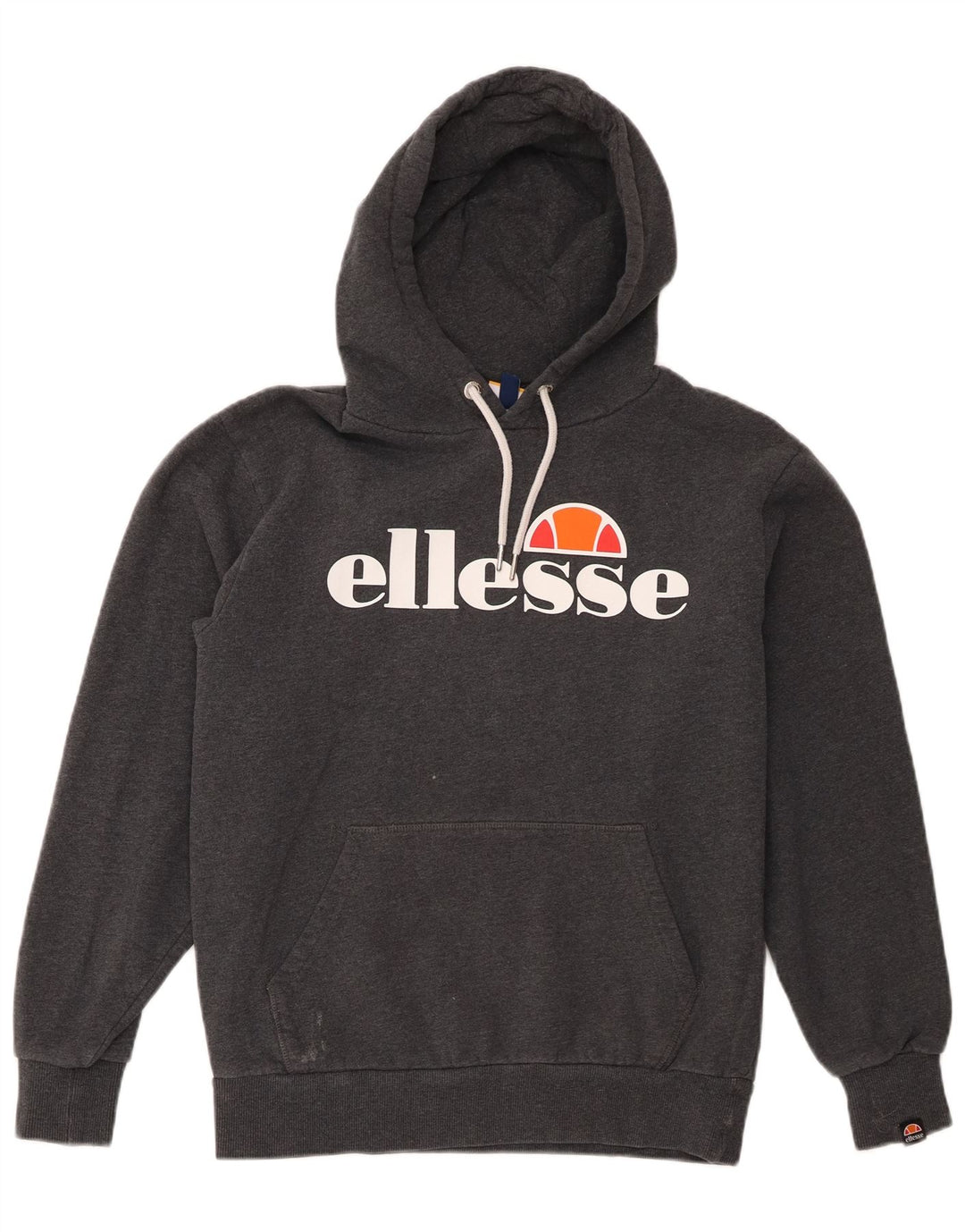 Ellesse Herre Grafisk Hoodie Jumper Medium Grå Bomuld