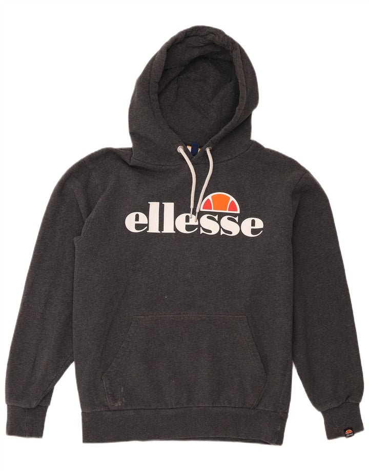 Ellesse Herre Grafisk Hoodie Jumper Medium Grå Bomuld