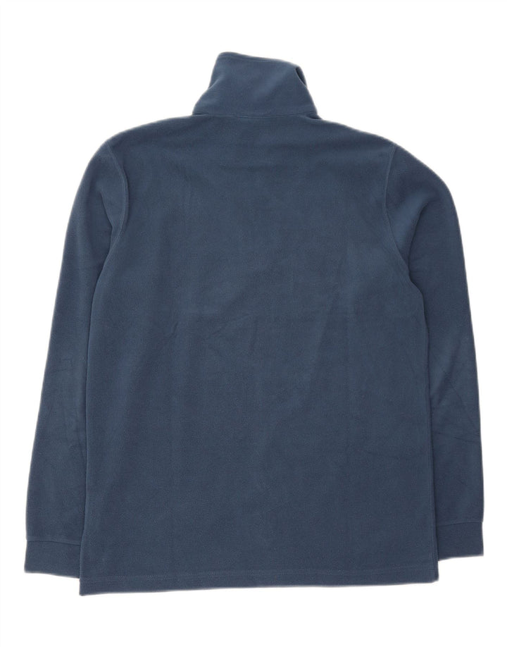 CHAMPION Mens Zip Neck Fleece Jumper Small Navy Blue Polyester