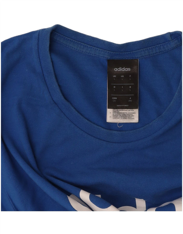ADIDAS Grafisk T-shirt top til mænd, stor blå bomuld