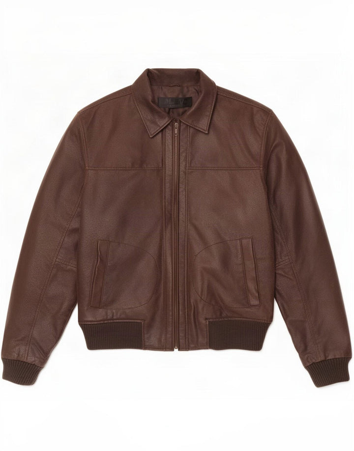 Blend Of America Herre Læderjakke UK 38 Medium Brun