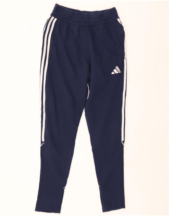 ADIDAS Mens Tracksuit Trousers Small  Navy Blue Cotton Vintage Adidas and Second-Hand Adidas from Messina Hembry 