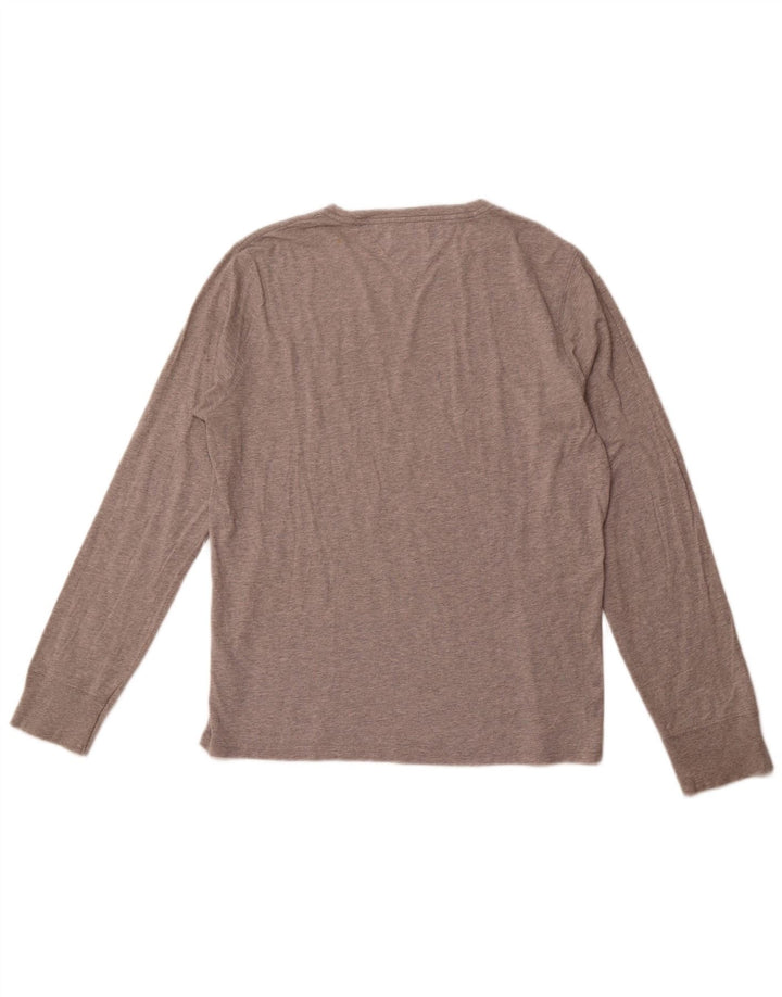 TOMMY HILFIGER Heritage grafisk top langærmet mellemgrå bomuld