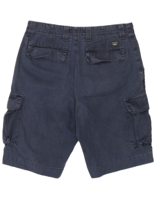 Dockers Mens Khakis Cargo Shorts W34 Large Navy Blue Cotton