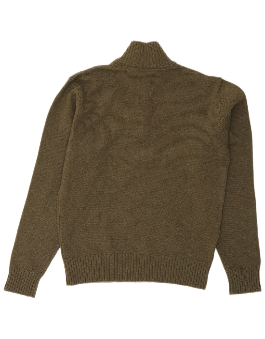 Fila Herre Zip Neck Jumper Sweater Small Khaki Wool