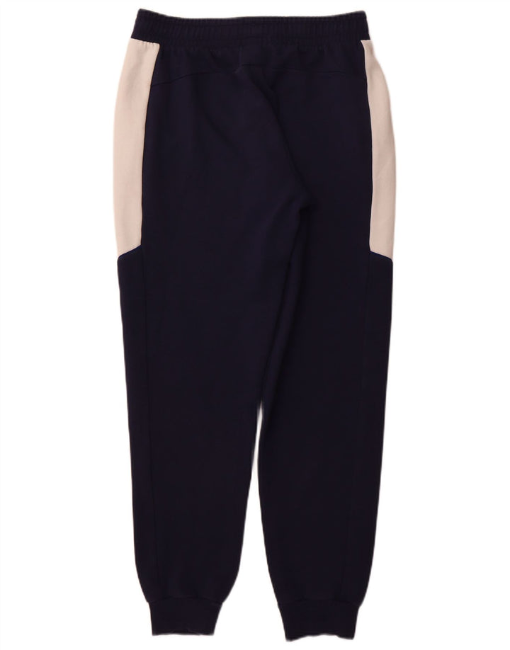 PUMA Mens Tracksuit Trousers Joggers Medium Navy Blue Colourblock Cotton