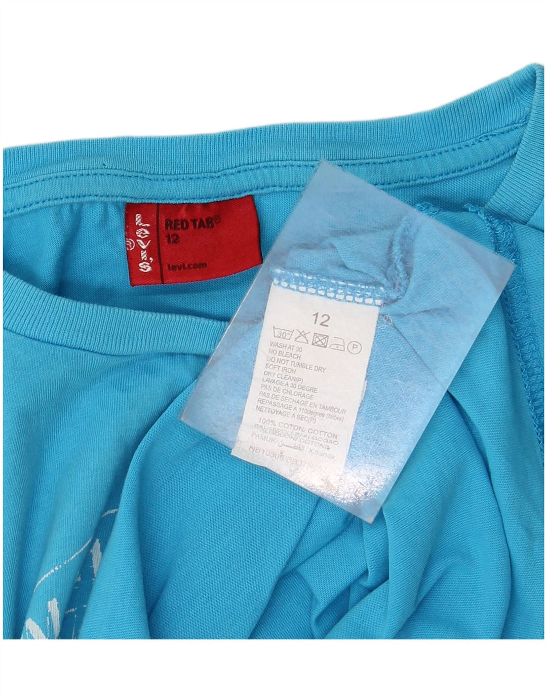 LEVI'S Drenge Grafisk T-Shirt Top 11-12 År Blå Bomuld