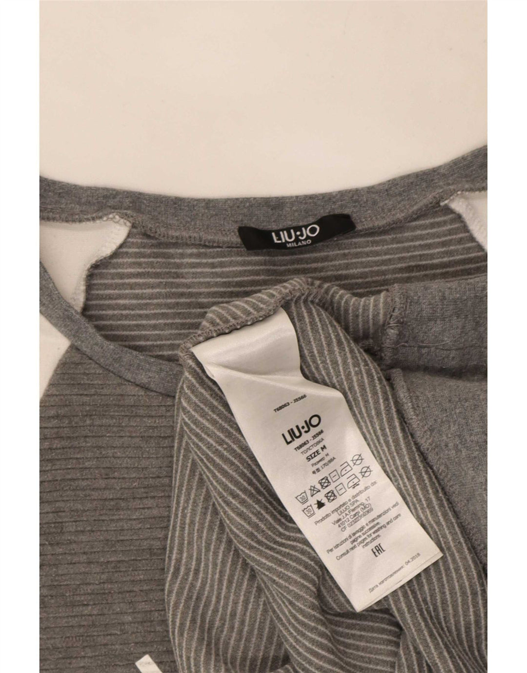 Liu Jo Graphic Sweatshirt Jumper UK 14 Medium Grey Colourblock