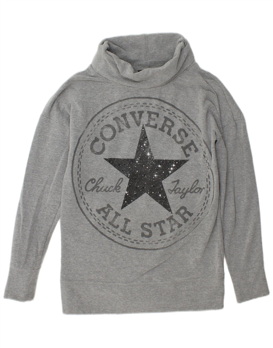 Converse Dame Chuck Taylor Grafisk Sweatshirt Jumper UK 14 Medium Grå