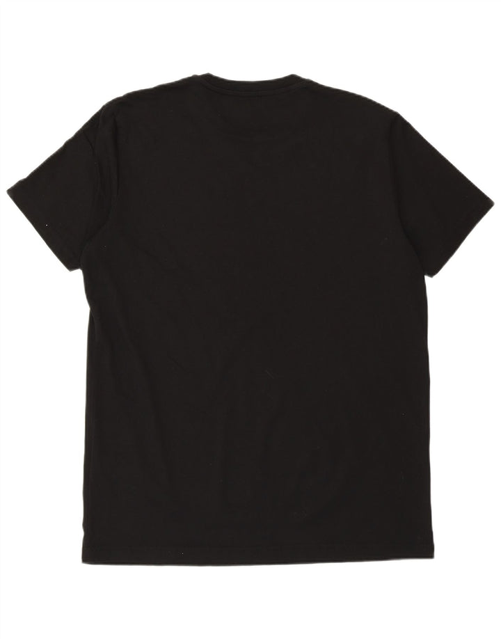 DIESEL Herre Grafisk T-Shirt Top Stor Sort Bomuld