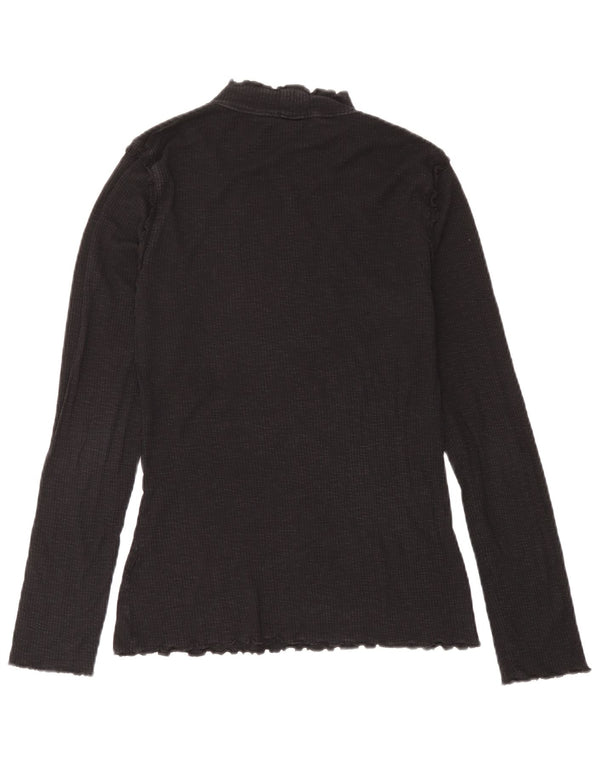 Marks & Spencer Dametop Langærmet UK 14 Medium Sort Bomuld
