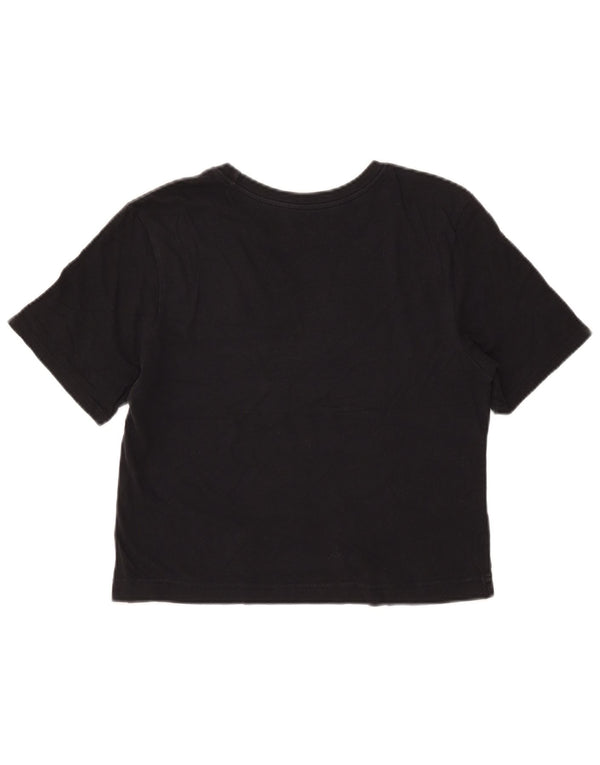 Nike Womens Athletic Cut Crop Grafisk T-Shirt Top UK 10 Small Black