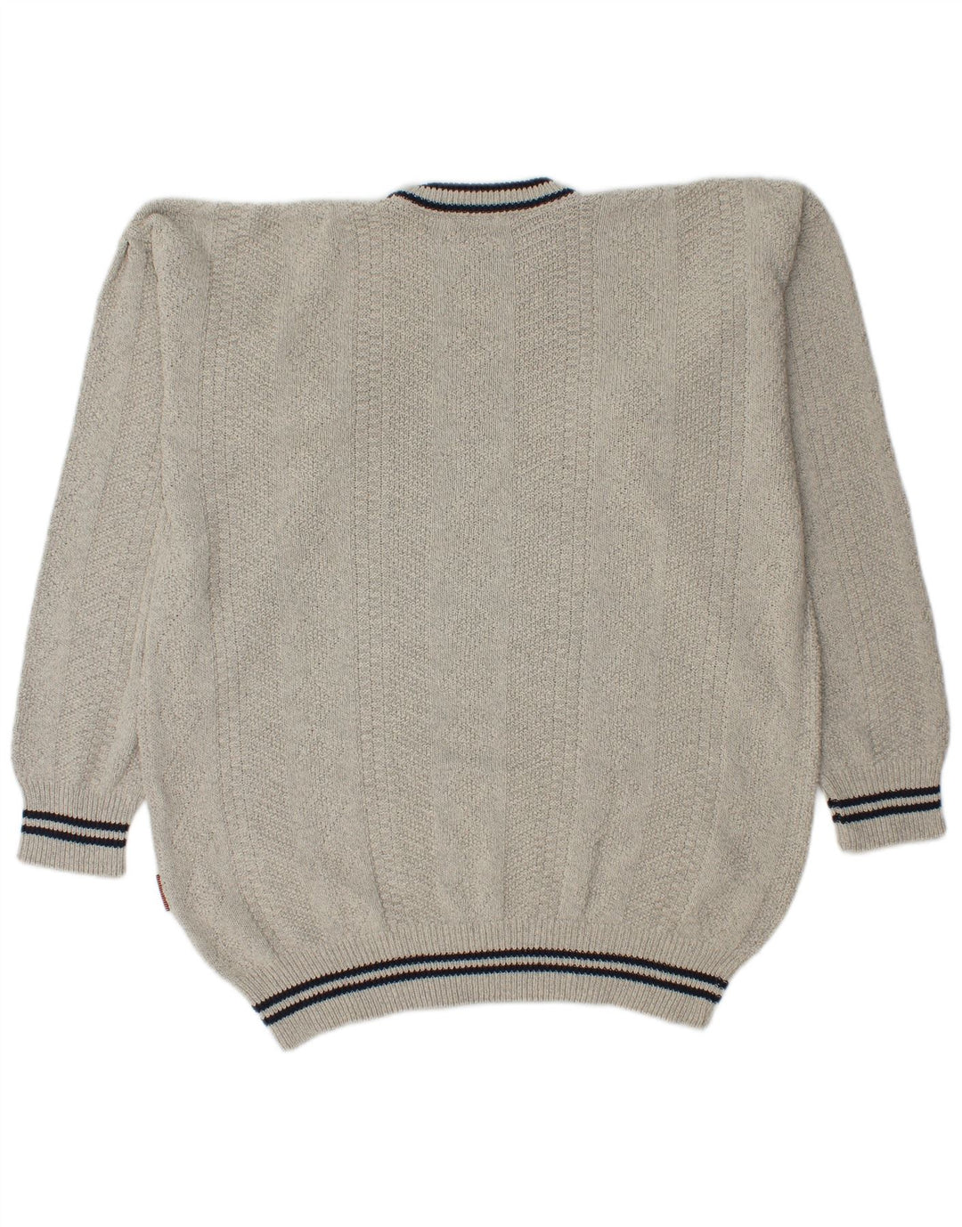 VINTAGE Herre sweater med rund hals XL grå bomuld