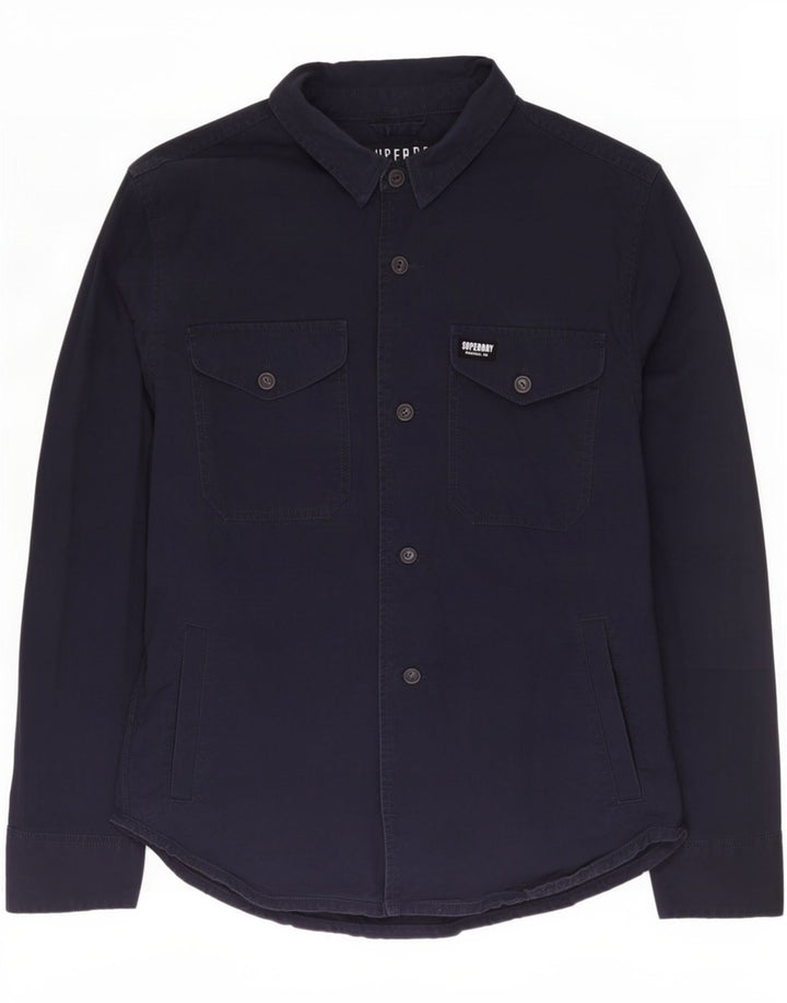 Superdry herreskjorte XL marineblå bomuld