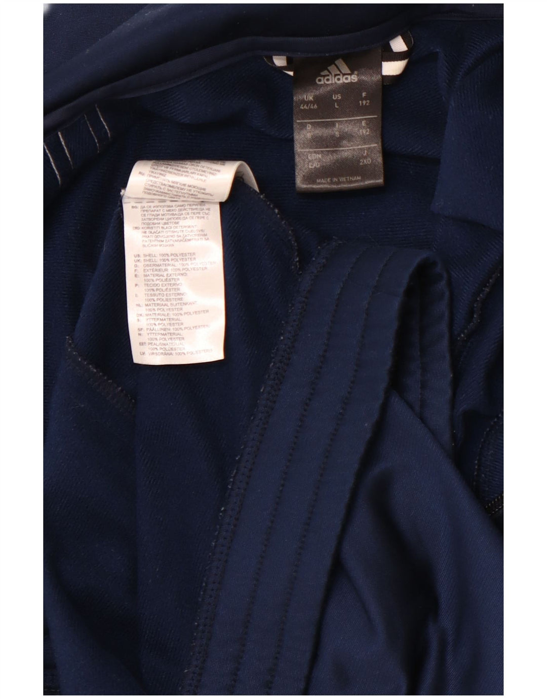 ADIDAS Træningsdragt topjakke til mænd UK 44/46 Stor marineblå polyester