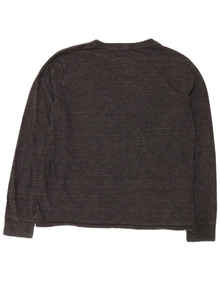 SUPERDRY Herre Top Langærmet 2XL Grå Flecked Bomuld