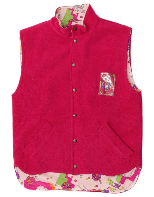 Conte of Florence Womens Reversible Fleece Gilet UK 10 Small Pink