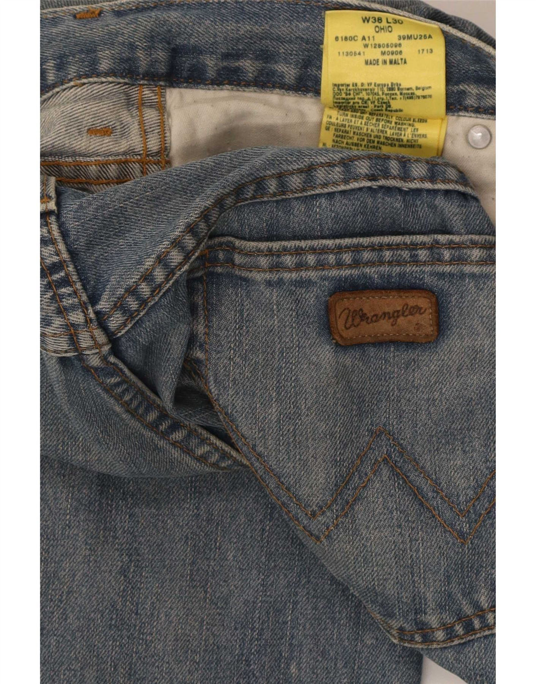 Wrangler Herre Ohio Straight Jeans W38 L30 Blå Bomuld
