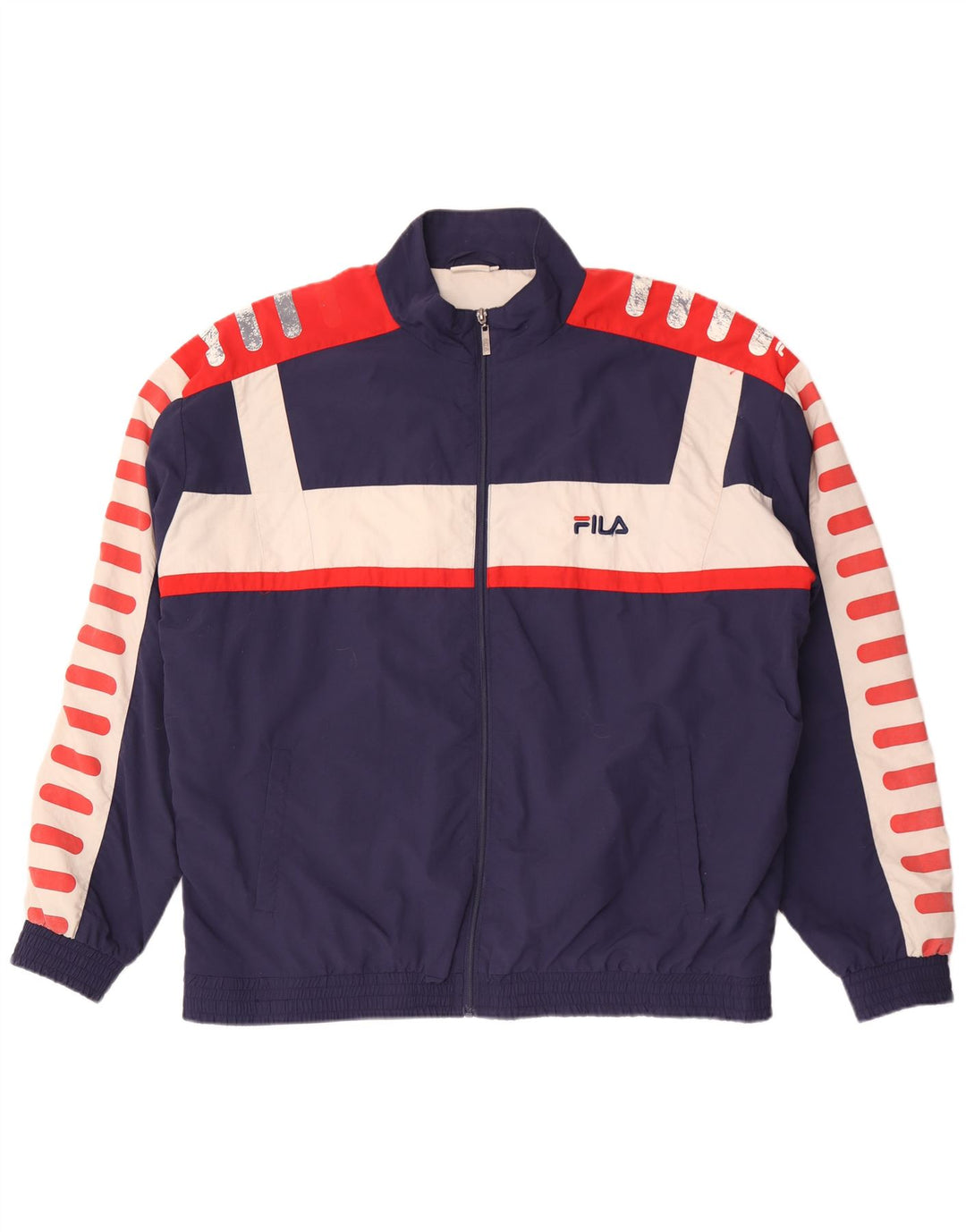 Fila Grafisk træningsdragt til mænd Top jakke 2XL Marineblå Colourblock Polyester