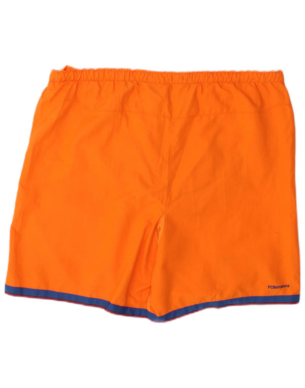 Nike Herre Barcelona Graphic Sports Shorts UK 31/33 Medium Orange Polyester