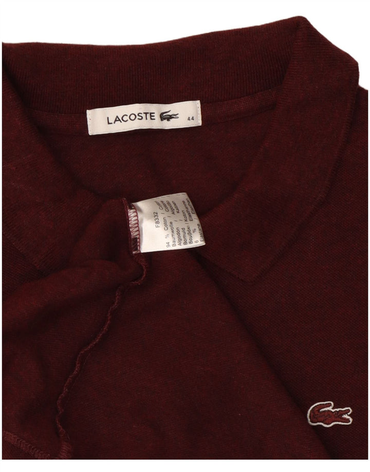 Lacoste Dame Polo Shirt Størrelse 44 Large Bourgogne Bomuld