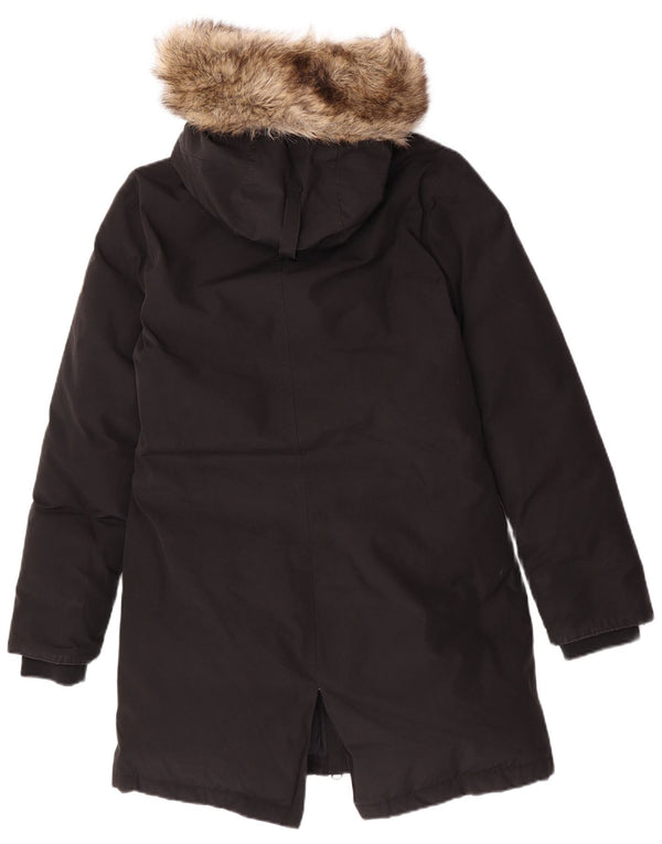 Superdry Parkajakke med hætte til kvinder UK 10 Lille sort polyester