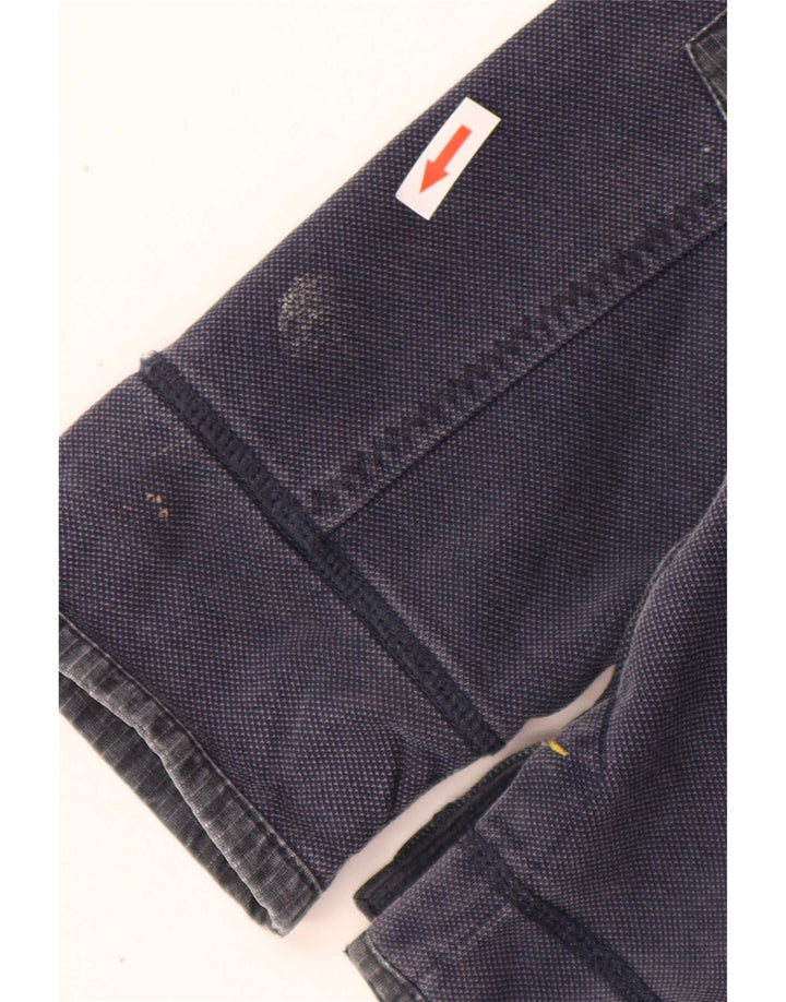 Fedt ansigt Herre lynlås-sweatshirt Jumper Medium Navy Blue Colourblock