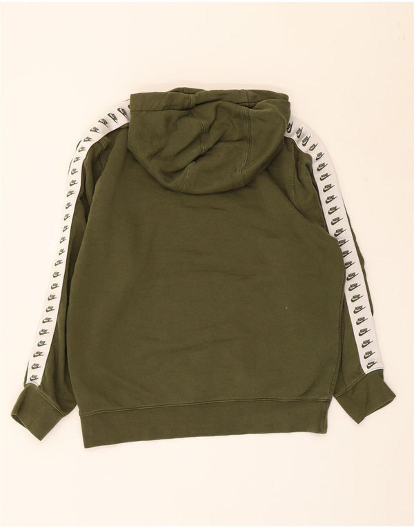 NIKE Grafisk hættetrøje til kvinder UK 14 Medium Khaki Colourblock Bomuld