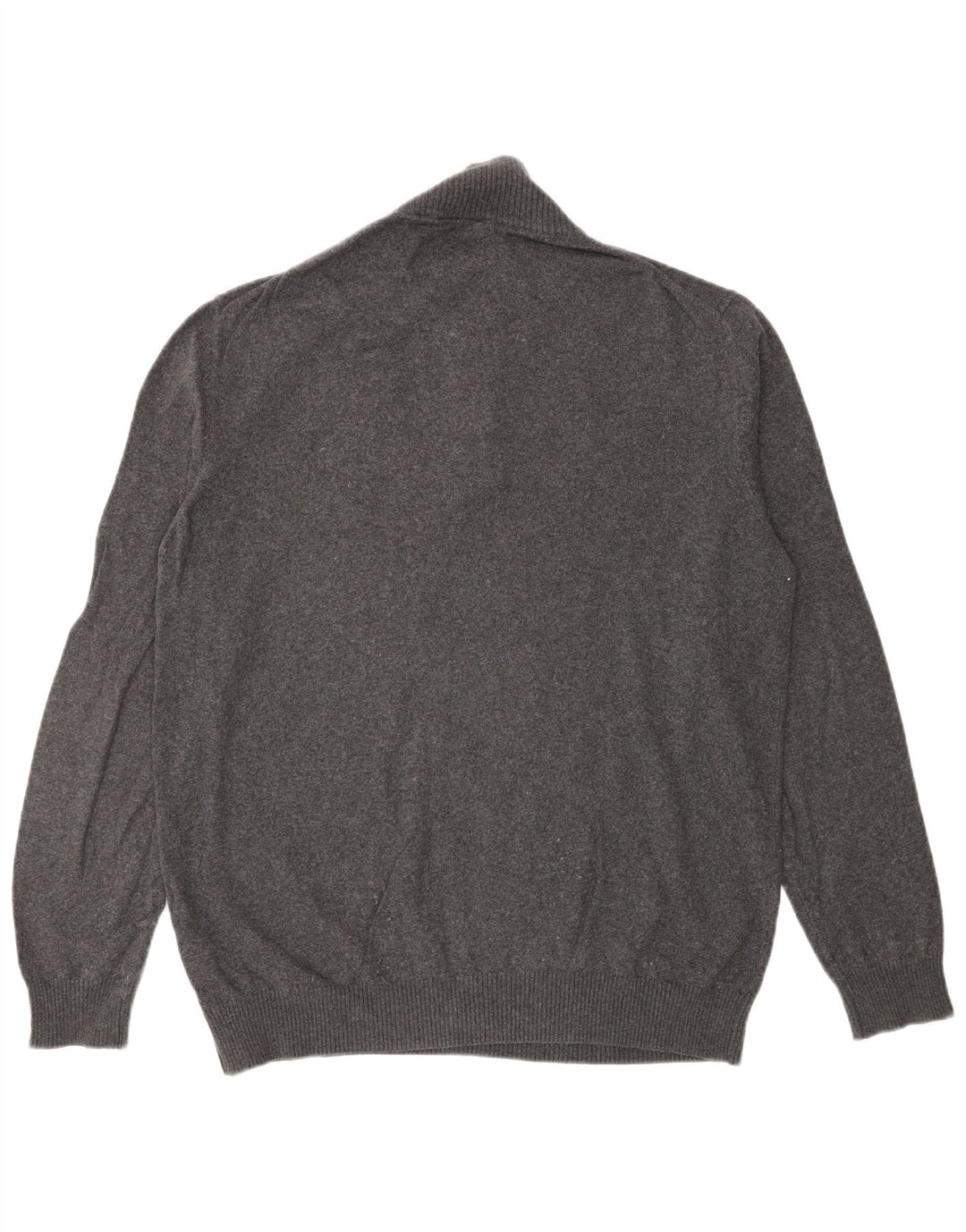 Lyle & Scott Herre sweater med lynlåshals, stor grå bomuld